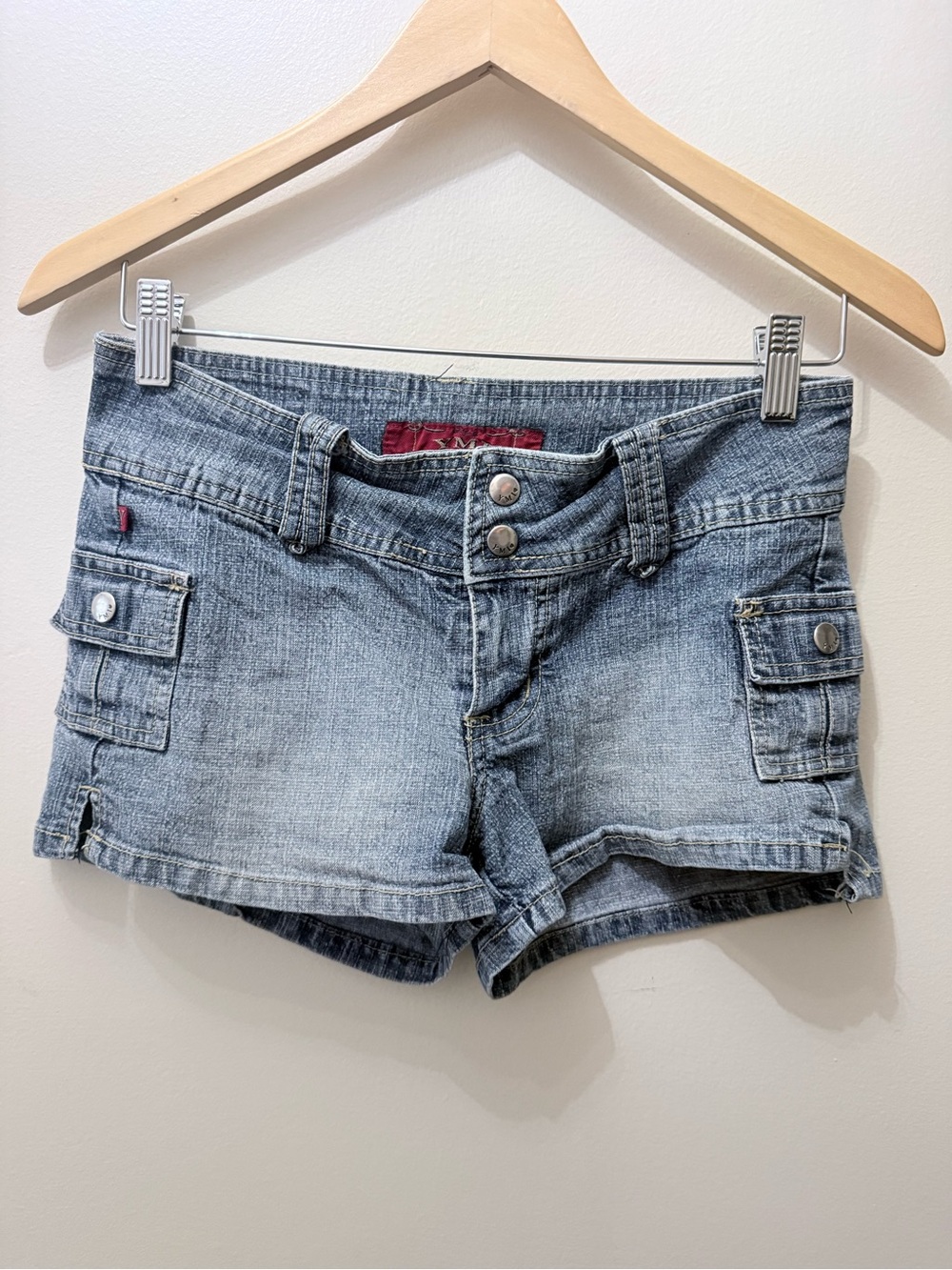 Vintage Y2K Ymi Short Shorts Micro Denim Jean Low Rise Stretch Pockets 5 29” Bra